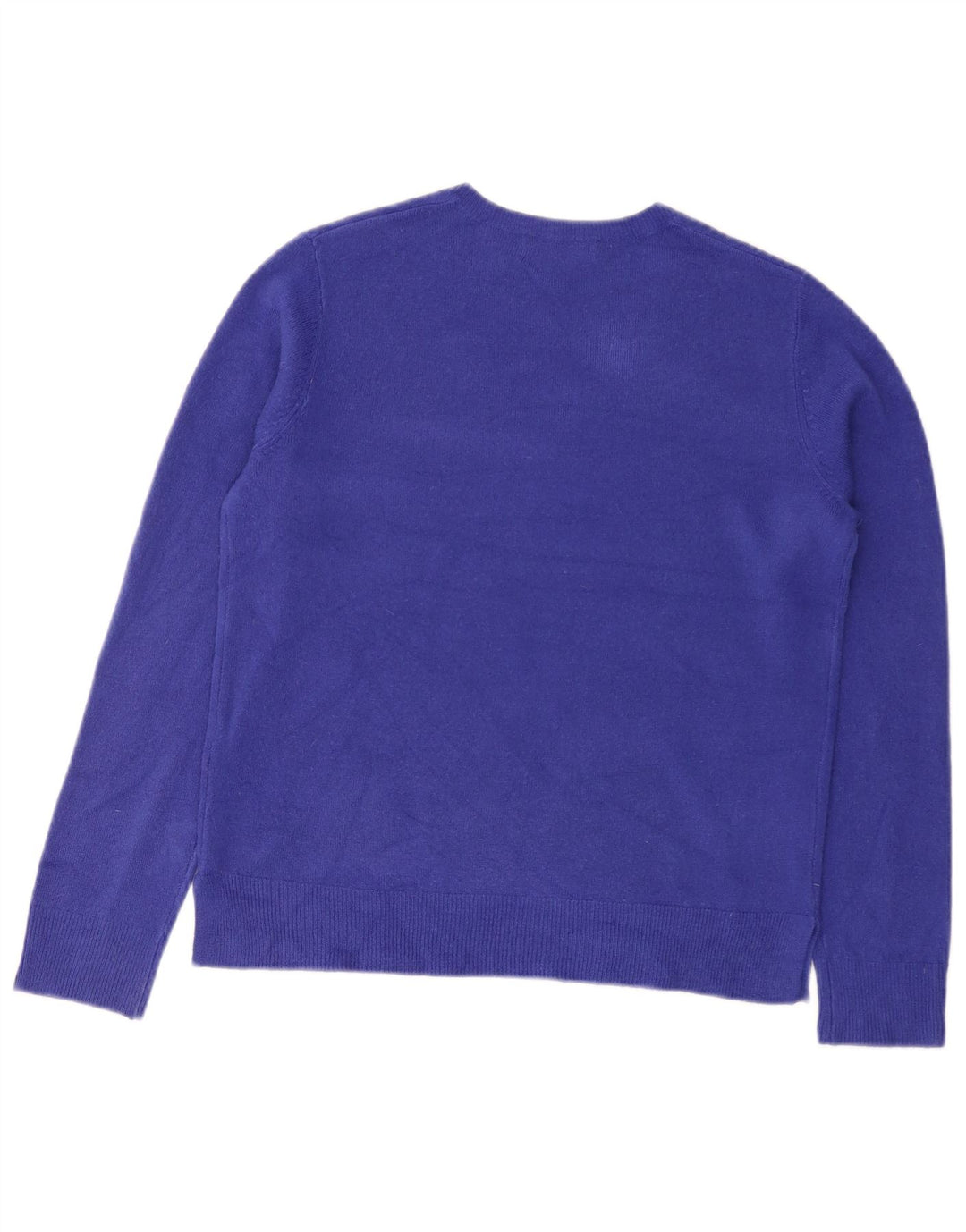 Marks & Spencer Dame V-hals sweater UK 12 Medium Blue Acryl
