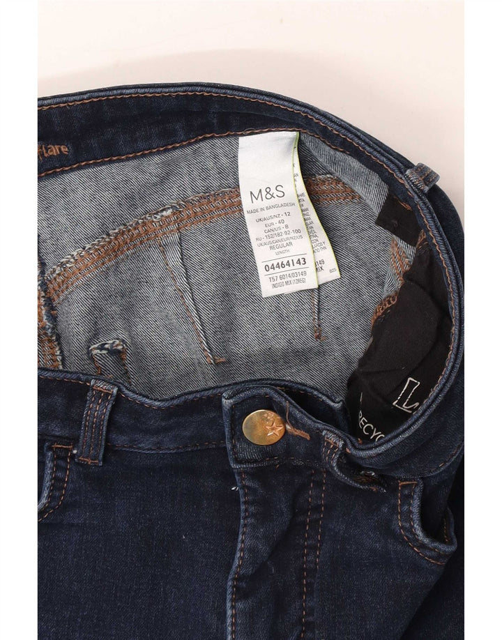 Marks & Spencer Dame Flared Jeans UK 12 Medium W30 L27 Navy Blue