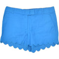 J. CREW Womens Hot Pants US 12 XL W37 Blue Linen | Vintage J. Crew | Thrift | Second-Hand J. Crew | Used Clothing | Messina Hembry 