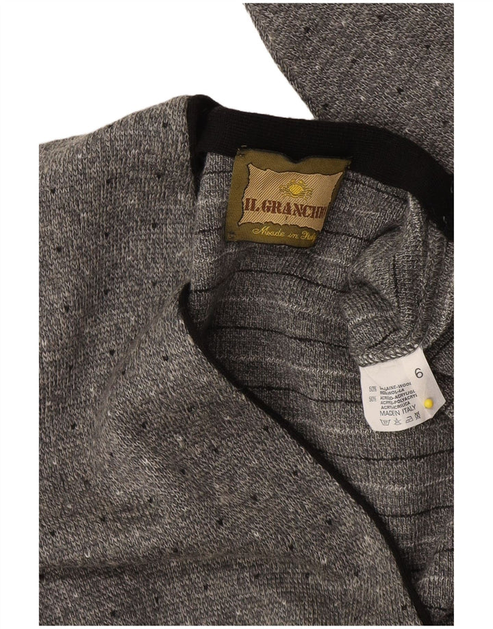 Il Granchio Herre cardigan sweater Medium Grey Flecked Wool
