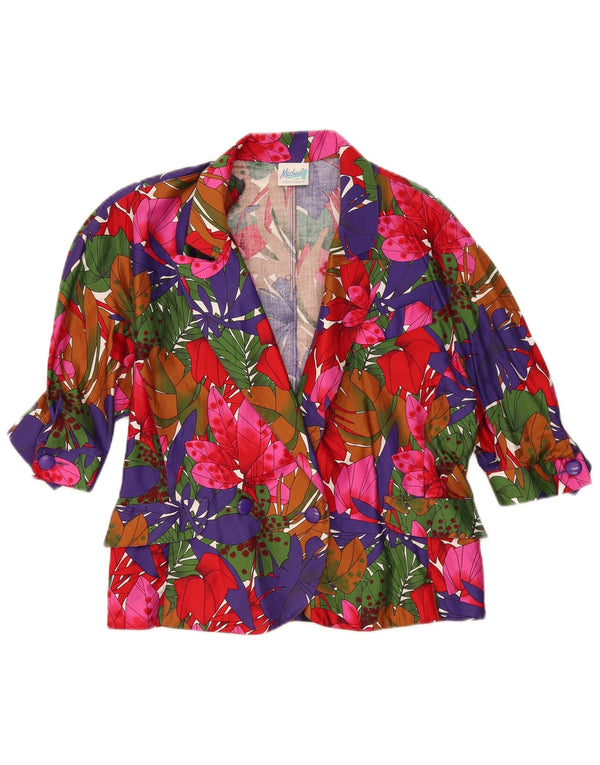Michael H. Dame 1-knap blazerjakke US 16 2XL Flerfarvet blomster