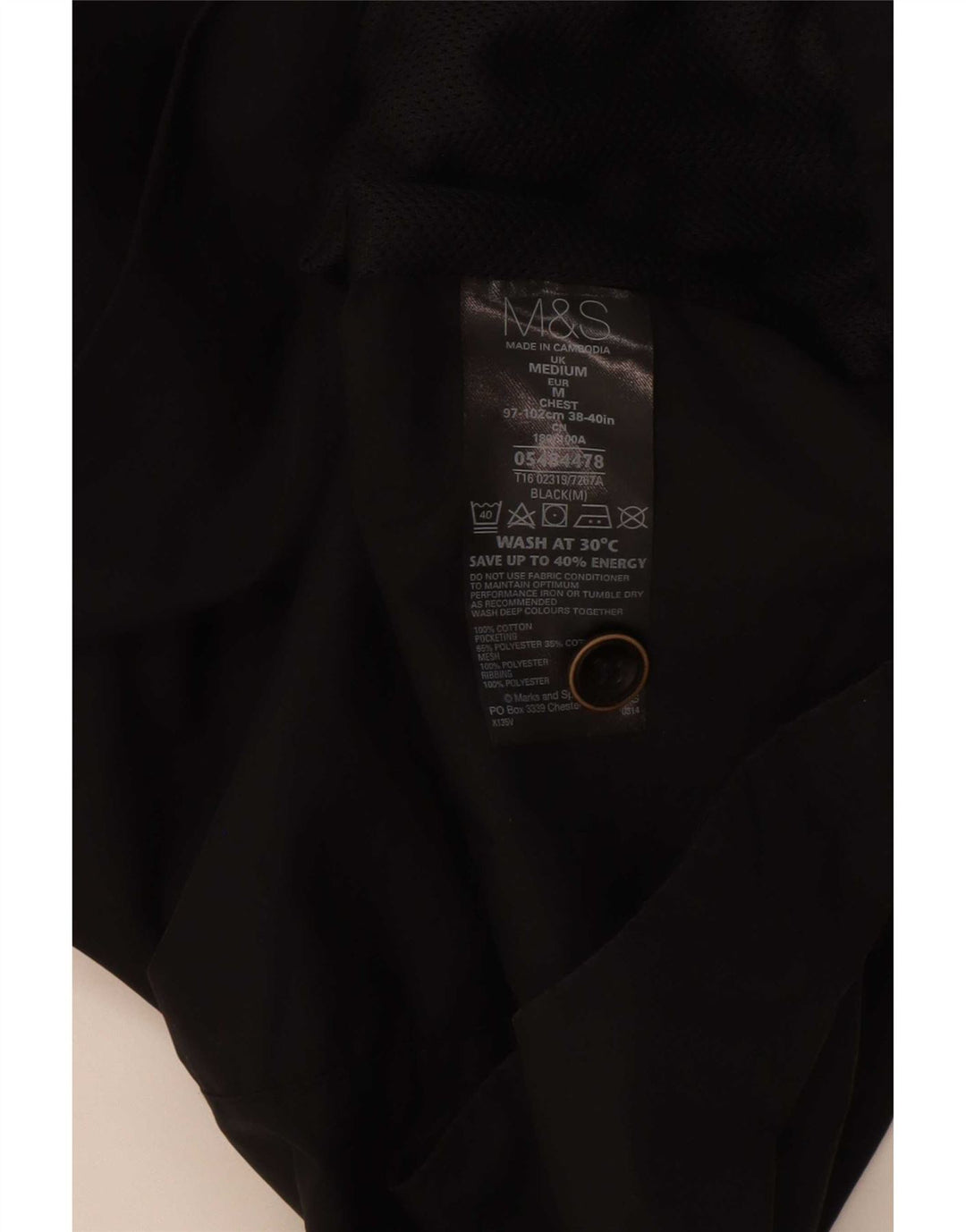Marks & Spencer Herre Utility Jacket UK 38 Medium Black Cotton