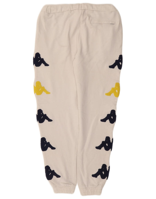 Kappa Mens Graphic Tracksuit Trousers Joggers Small  White Cotton