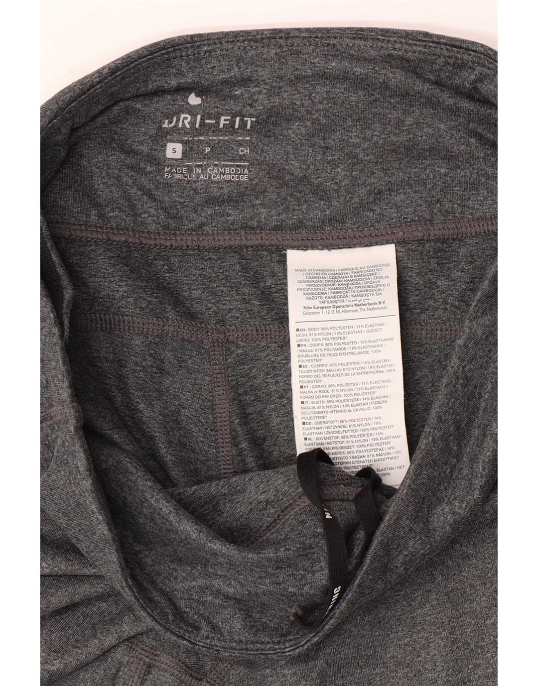 Nike Dame Dri Fit Leggings UK 10 Small Grå Polyester
