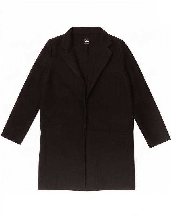 Zara Womens Open Overcoat UK 10 Small Black