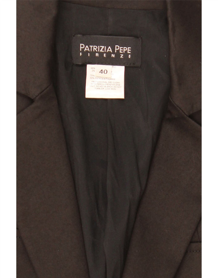 Patrizia Pepe Dame Crop 2 Button Blazer Jacket IT 40 Small Black