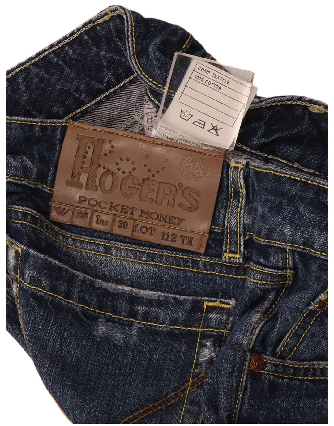 Roy Rogers Dame Distressed Straight Jeans W26 L32 Blå Bomuld