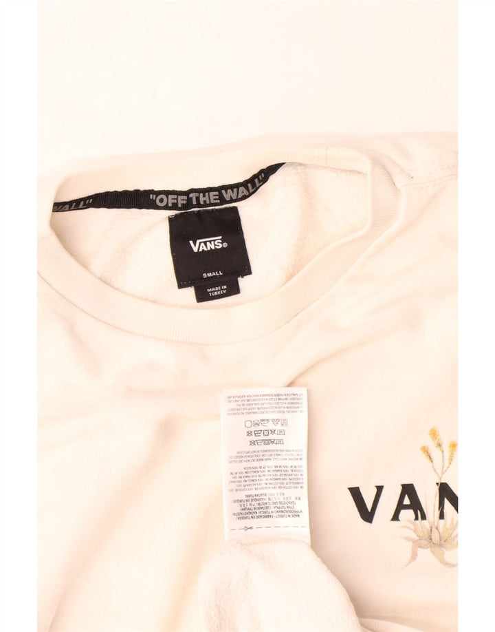 Vans Herre Grafisk Sweatshirt Jumper Lille Hvid Bomuld