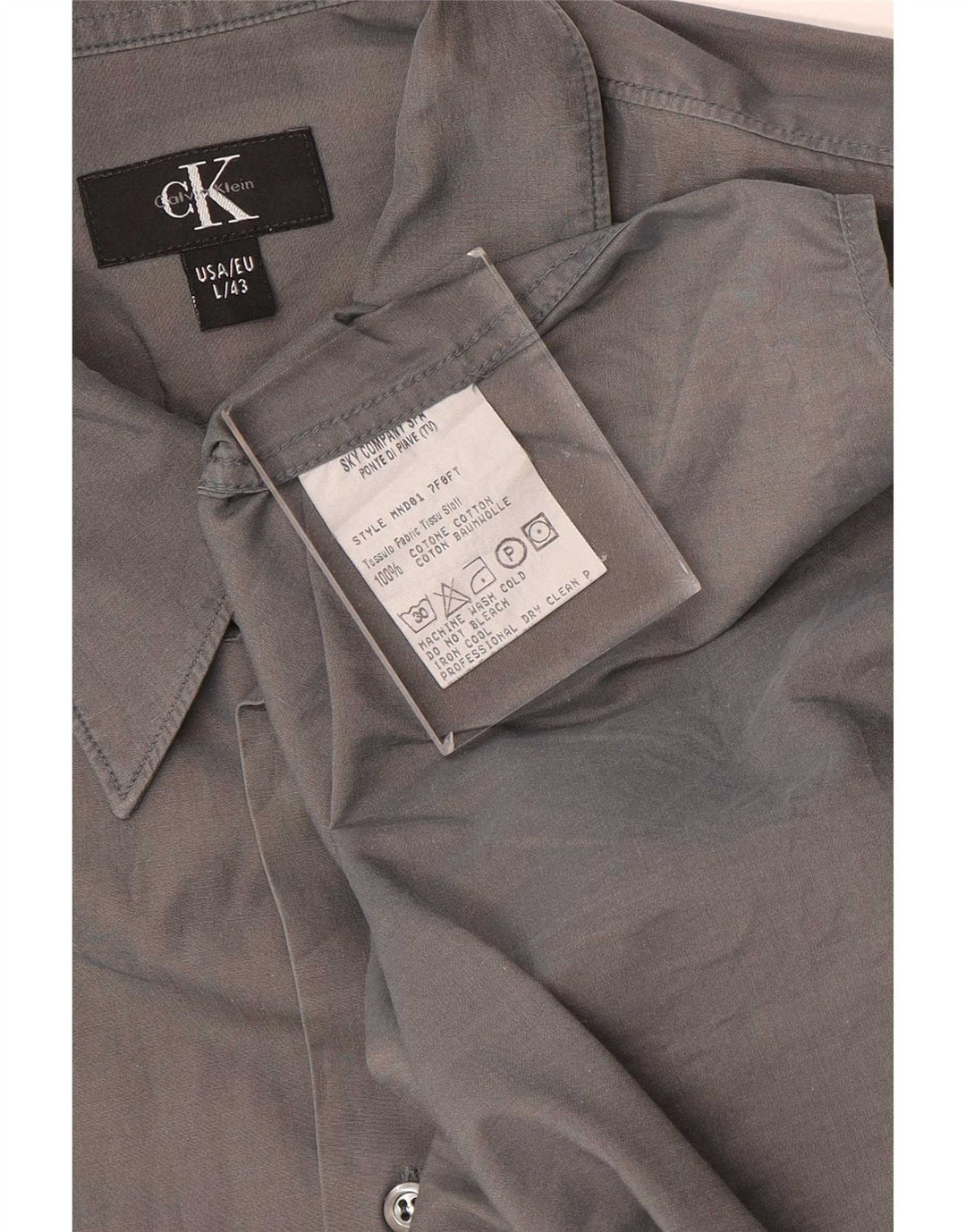 Calvin Klein Herreskjorte str. 43 Large Grå Bomuld