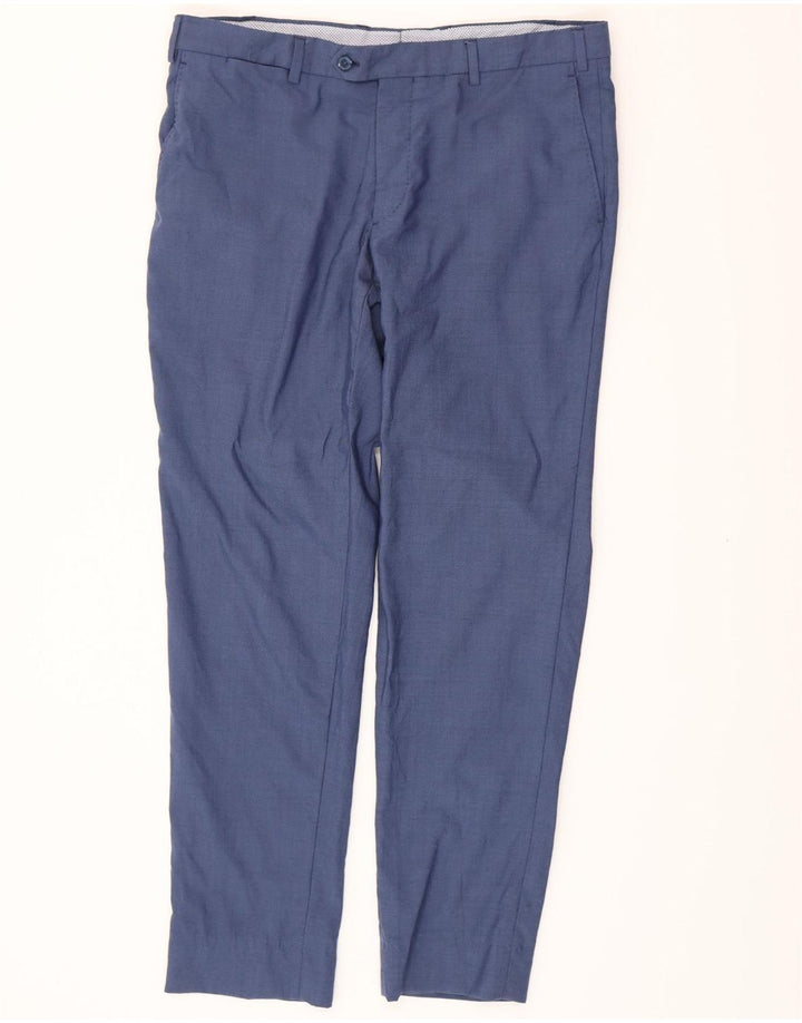 MASSIMO DUTTI Mens Slim Suit Trousers EU 44 Large W34 L30 Blue