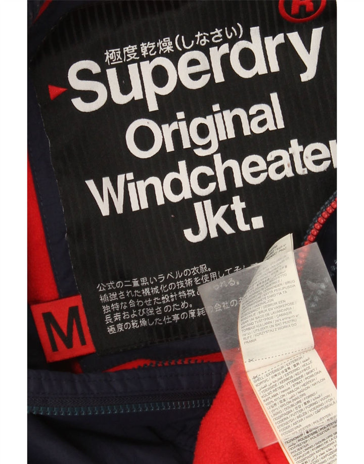 Superdry Graphic Windbreaker Jacket til kvinder UK 14 Medium Navy Blue