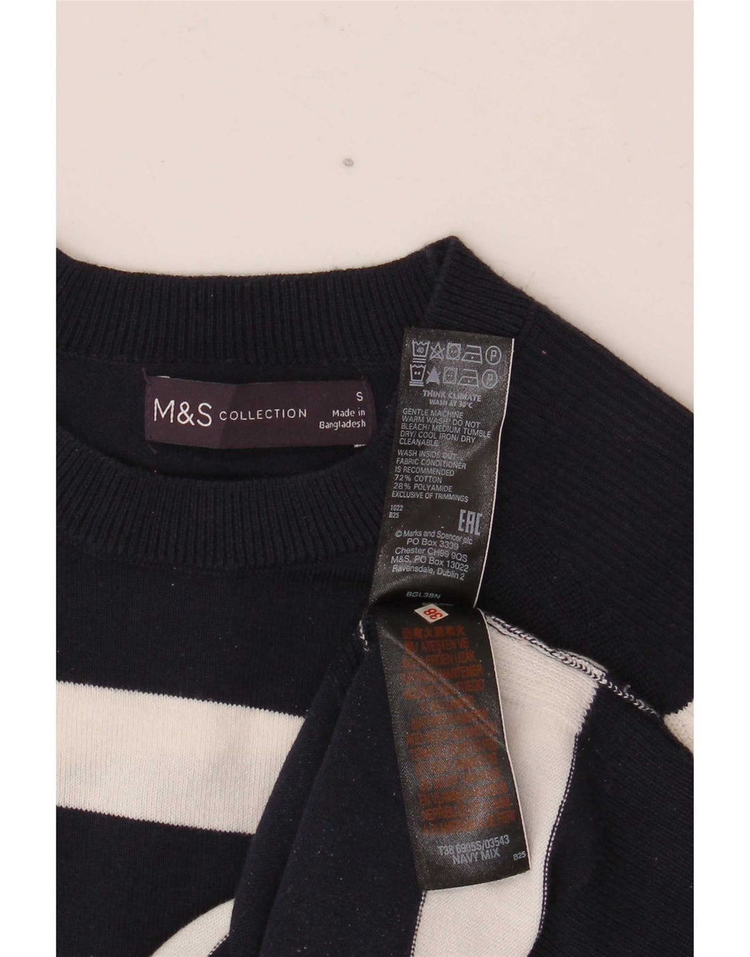 Marks & Spencer Dame sweater med rund hals DK 10 Small Navy Blue