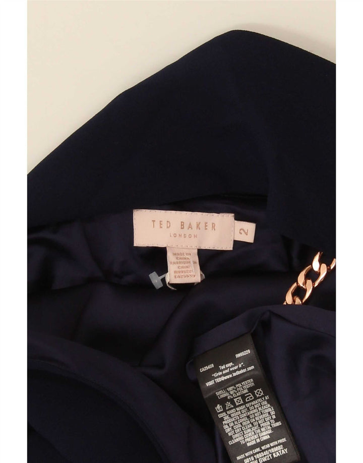 Ted Baker Dame Cami Top Størrelse 2 Small Navy Blue Polyester