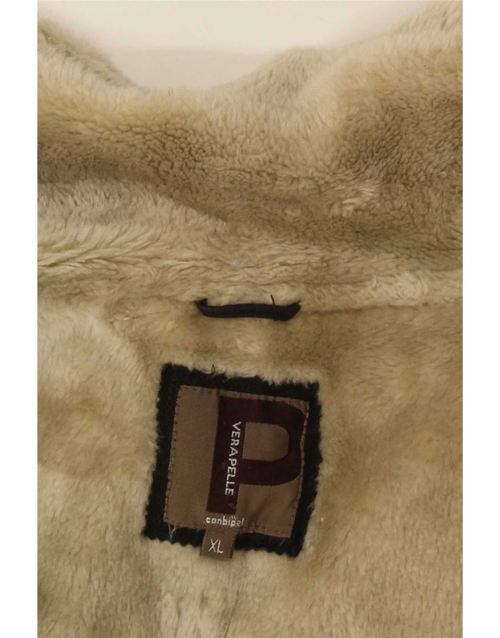 Conbipel Herre Shearling Jacket UK 42 XL sort læder