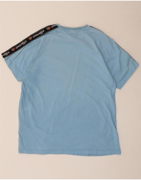 Ellesse Herre Grafisk T-Shirt Top Stor Blå Colourblock Bomuld
