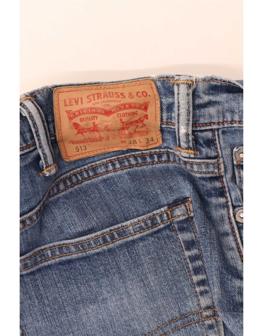 Levi's Herre 513 Slim Straight Jeans W38 L28 Blå