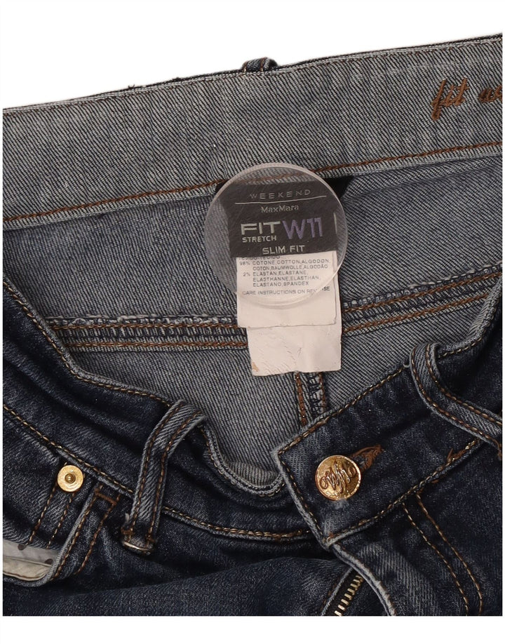 Max Mara Dame Weekend Slim Jeans W28 L26 Marineblå Bomuld