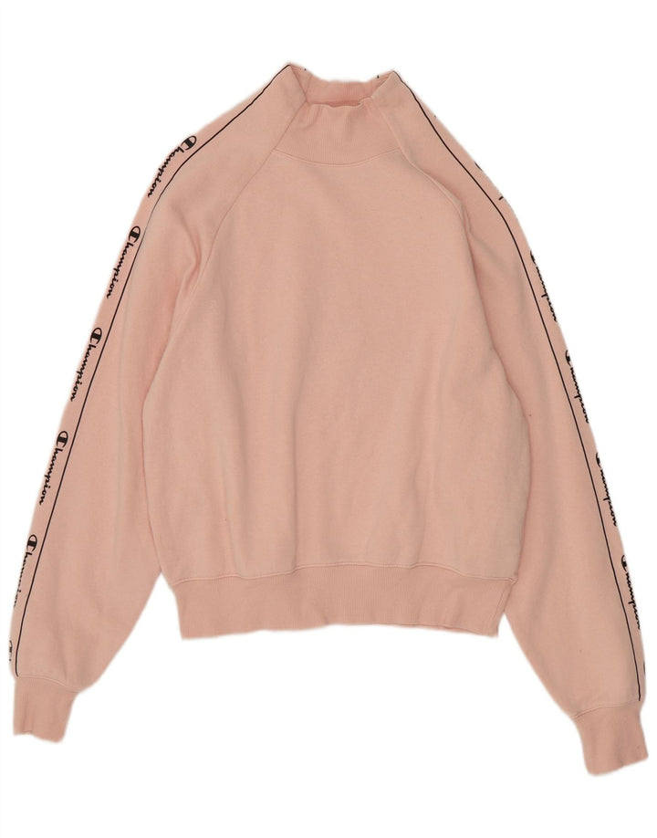 Champion Kvinder Oversized Grafisk Sweatshirt Jumper UK 10 Small Pink Bomuld