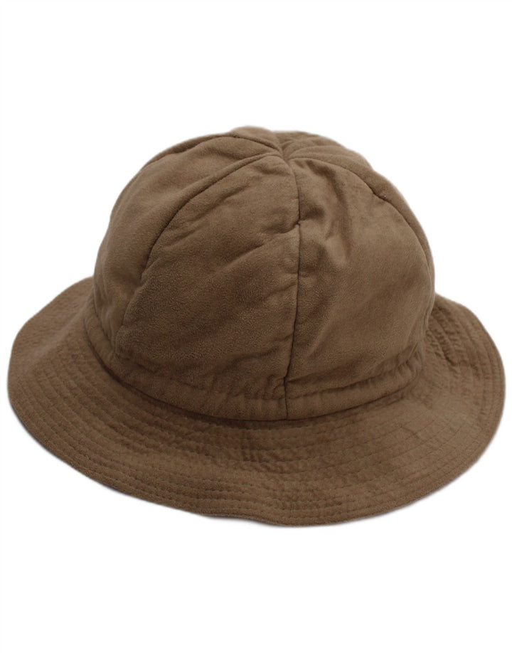 Vintage Dame imiteret ruskind Bucket Hat One Size Beige Polyester