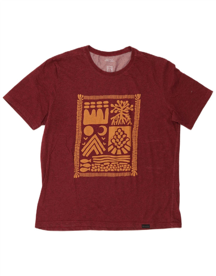 Decathlon Herre Grafisk T-Shirt Top Stor Burgundy
