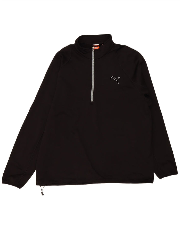 Puma Herre Zip Neck Pullover Træningsdragt Top 2XL Sort