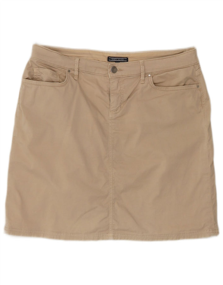 Tommy Hilfiger Dame Mini-nederdel US 10 Large W32 Beige Bomuld