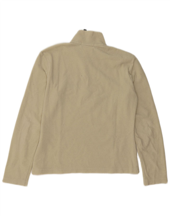 JACK WOLFSKIN Womens Zip Neck Fleece Jumper UK 10 Small  Beige Polyester