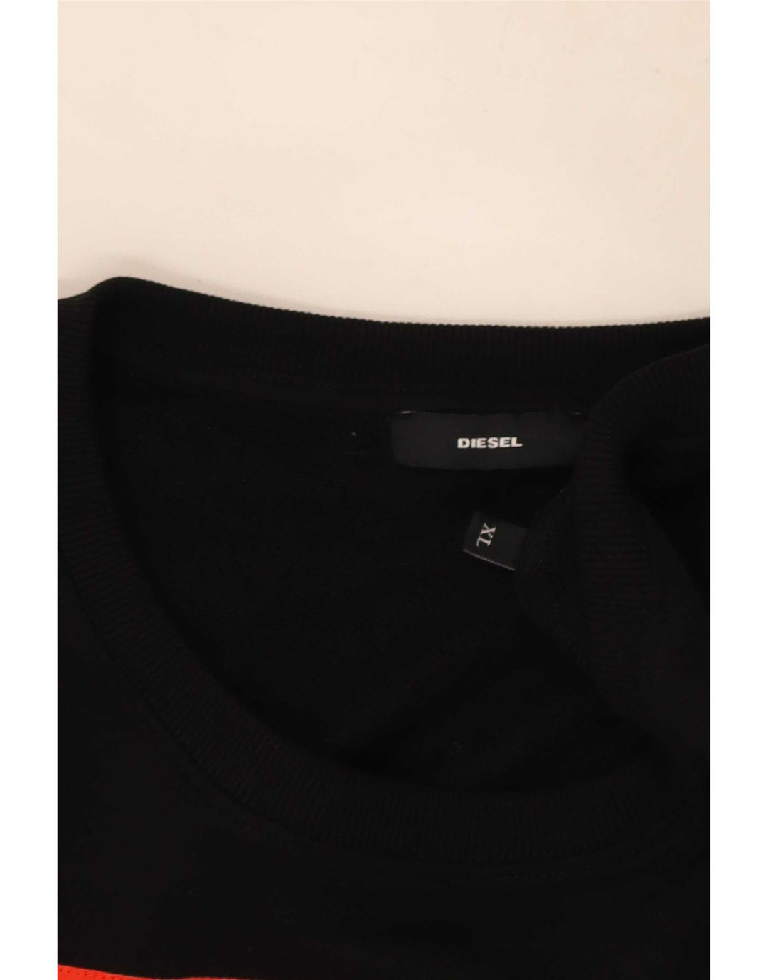 Diesel Herre Grafisk Sweatshirt Jumper XL Sort Bomuld