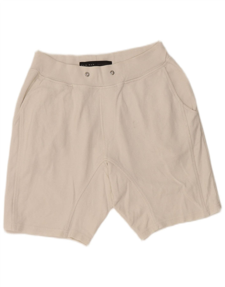 Zara Herre Chino Shorts Medium W31 Hvid Bomuld