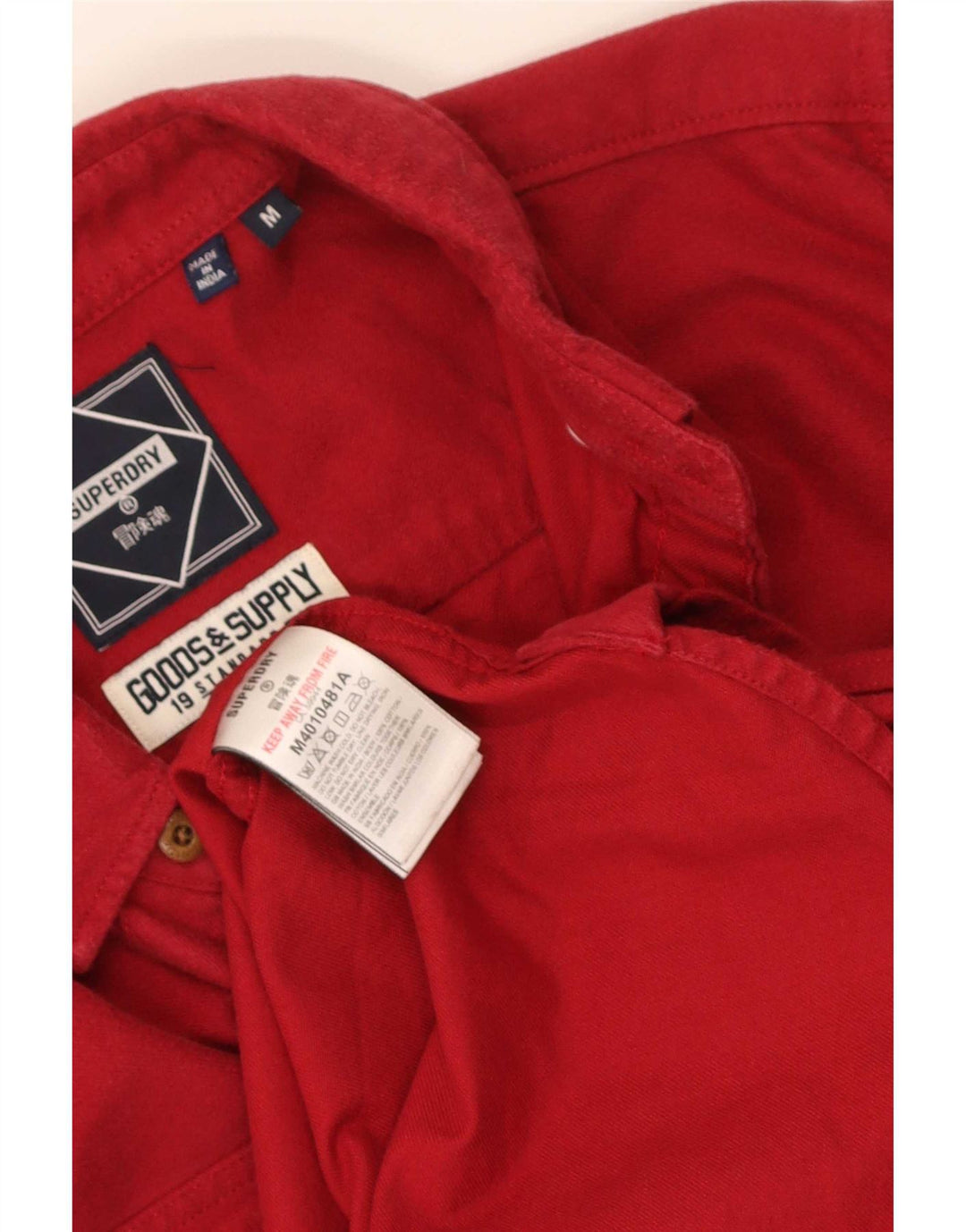 Superdry herreskjorte medium rød bomuld