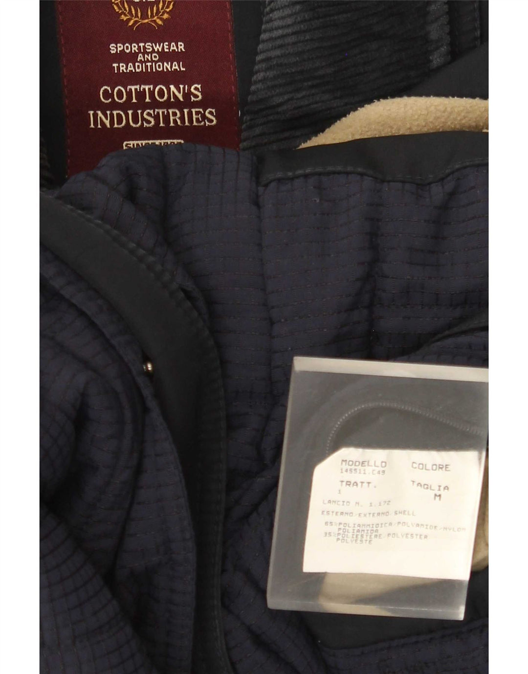 Cotton's Industries Herre Windbreaker Coat UK 14 Medium Navy Blue Polyamid