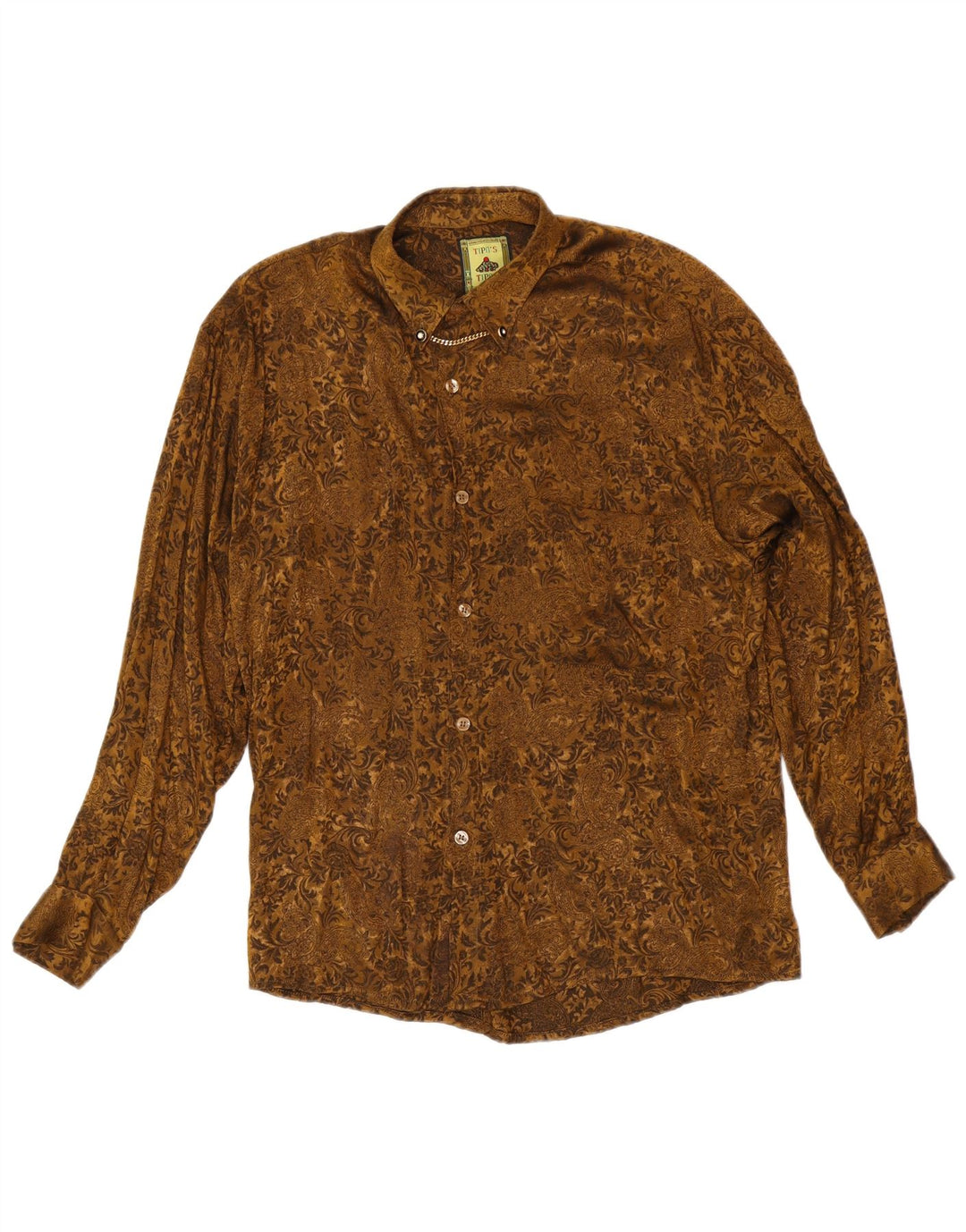 Tipo'S Herreskjorte Medium Brun Paisley Viscose