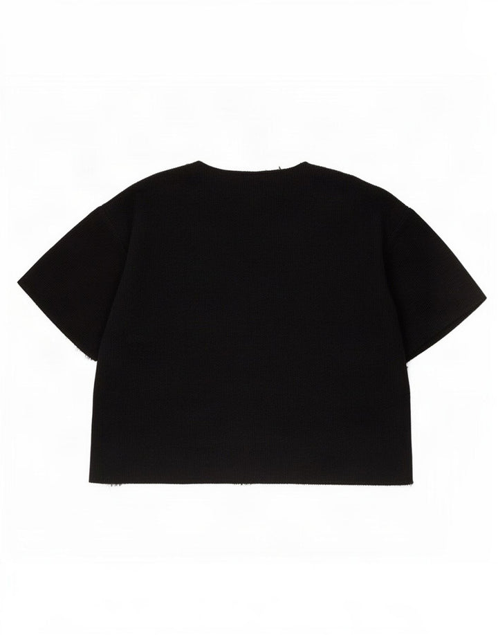Zara Womens Crop T-Shirt Top UK 14 Medium Sort Polyester