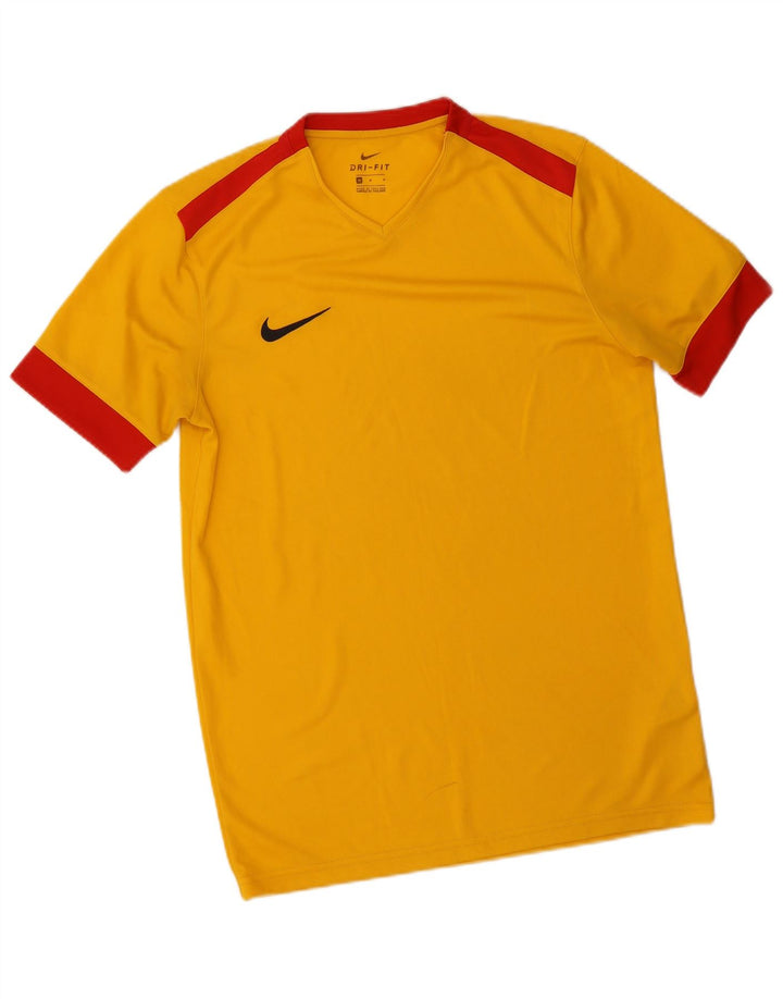 Nike Herre Dri Fit T-shirt Top Medium Gul Colourblock Polyester