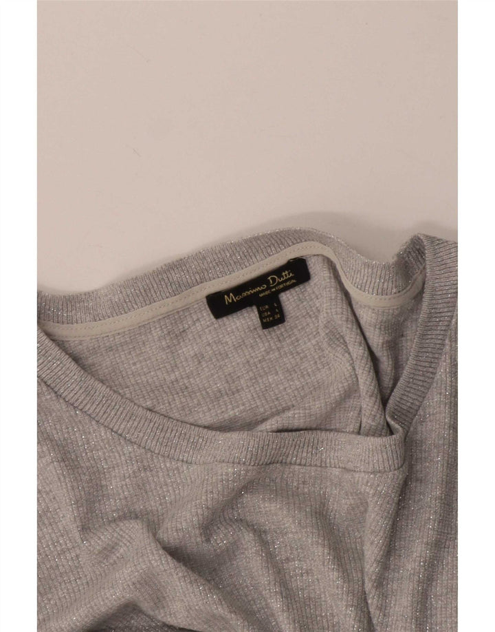 Massimo Dutti Dame Top 3/4 ærmet UK 16 Stor Grå