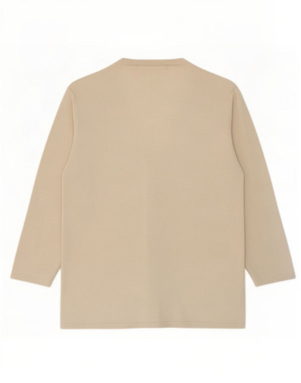Marks & Spencer dame cardigan sweater med 3/4 ærmer UK 12 Medium Beige