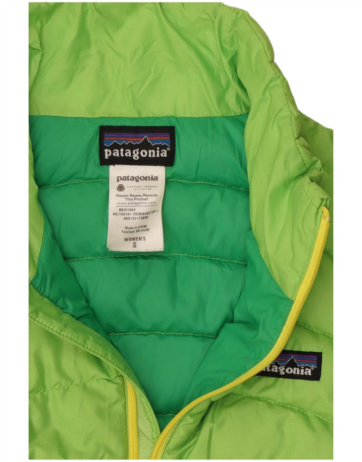 Patagonia Dame Polstret Gilet UK 10 Small Green Polyester