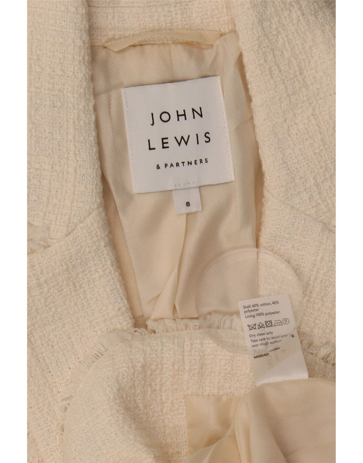 John Lewis Dame 1 Knap Blazer Jacket UK 10 Small White Bomuld