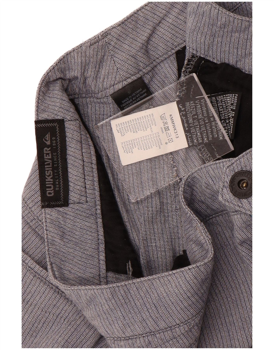 Quiksilver Chino Shorts til mænd W32 Medium Blue Pinstripe Bomuld