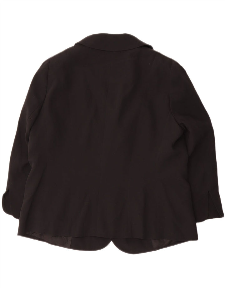 Luisa Spagnoli Dame Blazer Jacket UK 18 XL Sort Silke