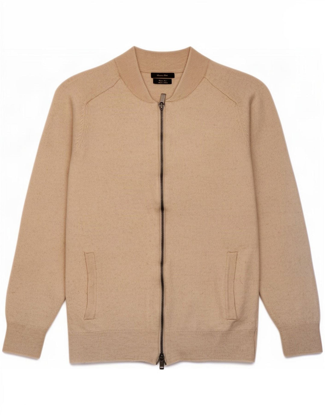 Massimo Dutti Dame Cardigan Sweater UK 12 Medium Beige Uld