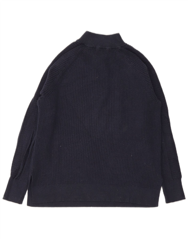 Marks & Spencer Dame sweater med lynlås-hals UK 14 Medium Navy Blue