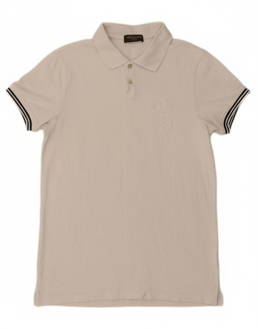 TRUSSARDI Boys Polo Shirt 15-16 Years White Cotton