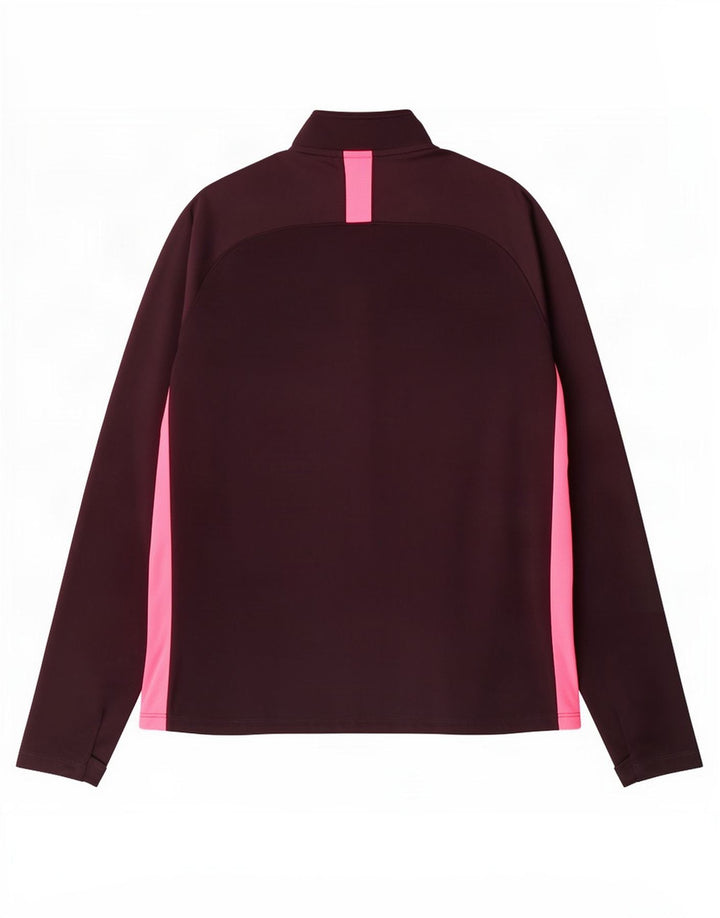Nike Pullover med lynlås til mænd til mænd, træningsdragt Top UK 14 Medium Maroon Polyester