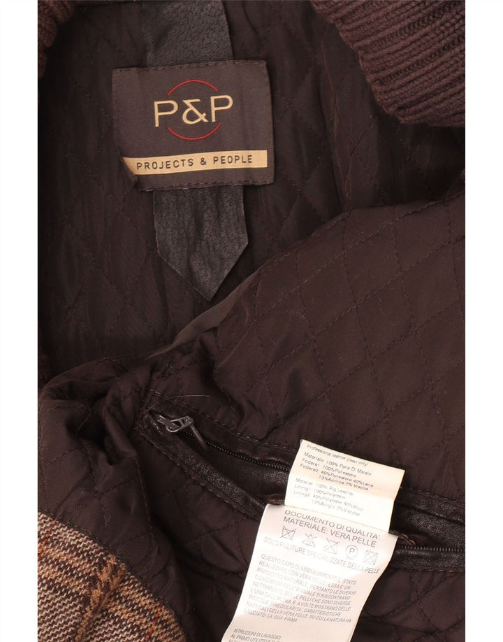 P&P People Herre Læderjakke UK 42 XL Brun Læder