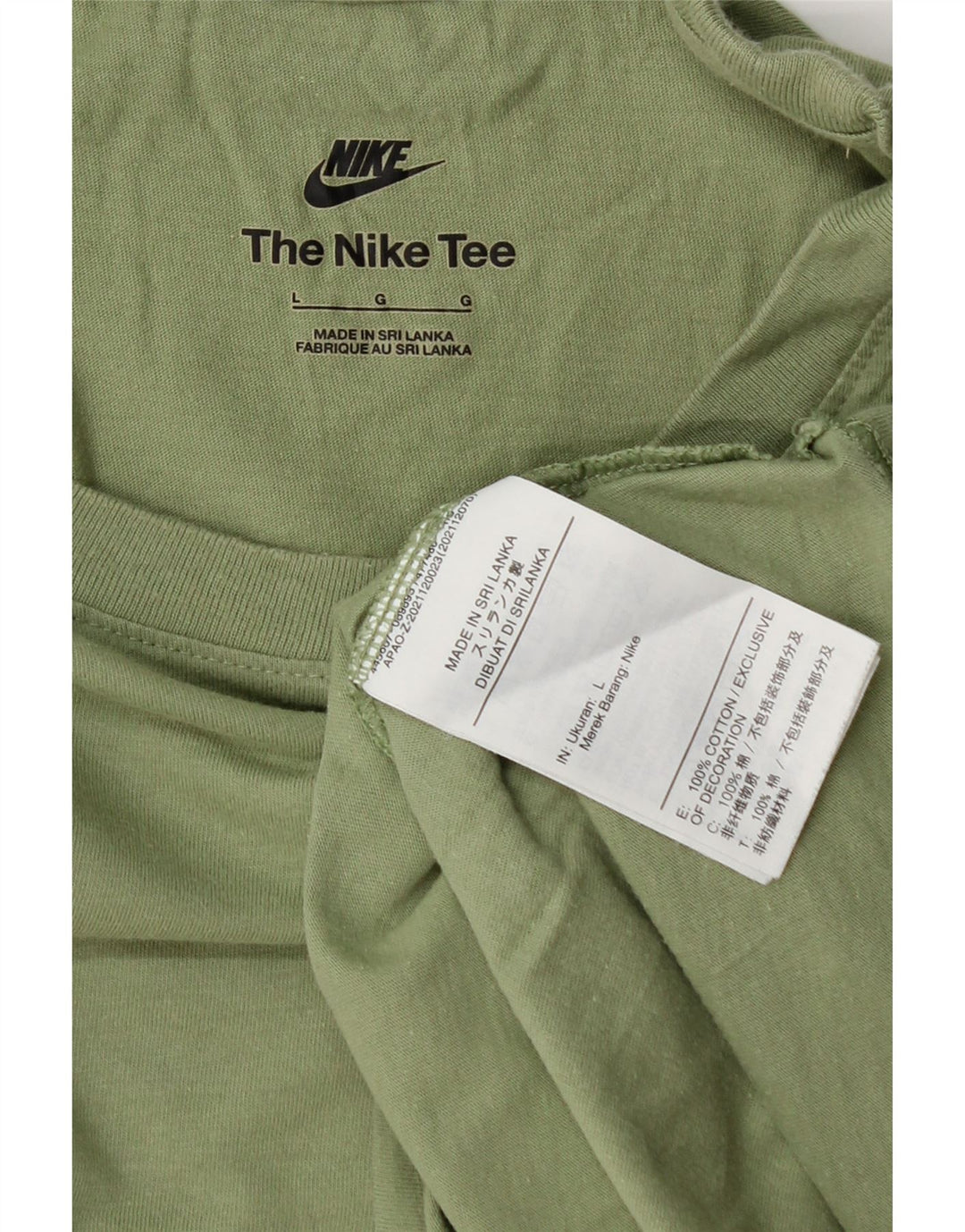 Nike T-shirt top til mænd, stor grøn bomuld
