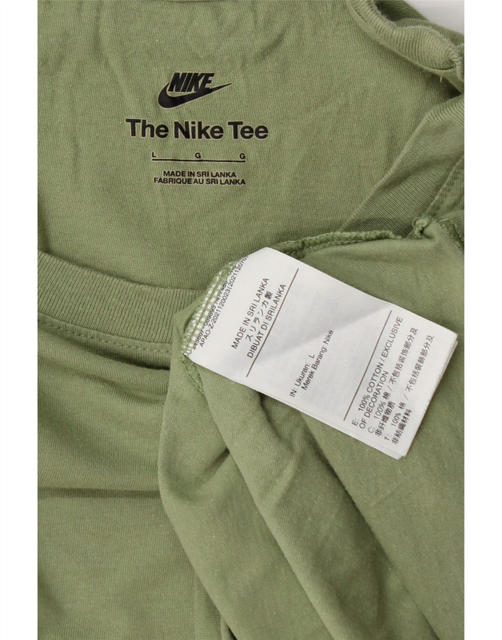 Nike T-shirt top til mænd, stor grøn bomuld