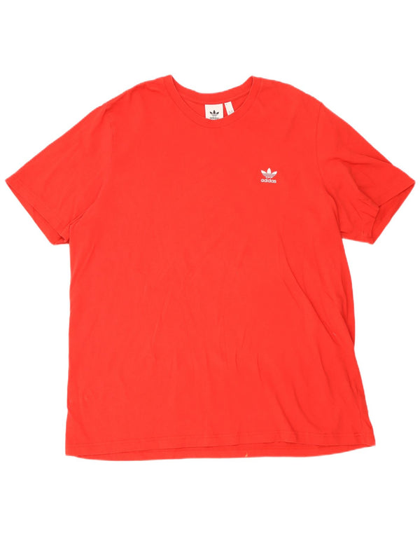 Adidas Mens T-Shirt Top 2XL Red Cotton