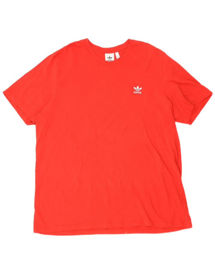 Adidas Herre T-Shirt Top 2XL Rød Bomuld
