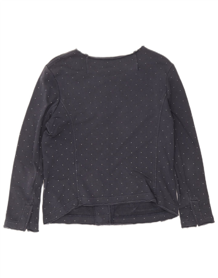 Sun68 Womens Crop Utility Jacket UK 10 Lille marineblå plettet bomuld